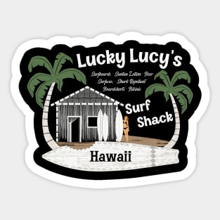 Lucky Lucy's Surf Shack Surfer Sticker